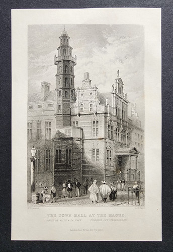 Antique 1837 print town - antique,