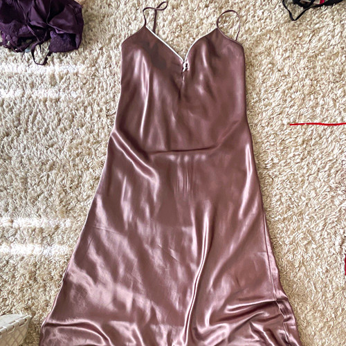 Boohoo brown satin slip - satin,