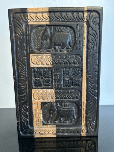 Hand carved wooden - hand, elephant