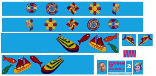 Model bus waterslide transfers - waterslide,