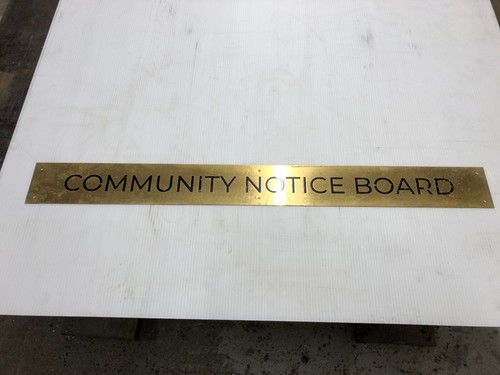 Vintage brass plaque - brass, sign