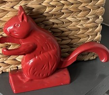 Red Metal Squirrel Nutcracker