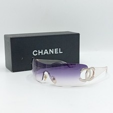 Chanel Sunglasses 4125 Rimless CC Logo Shield Sunglasses Womens Purple FLT31-TT
