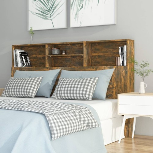 Smoked oak headboard cabinet - smoked,