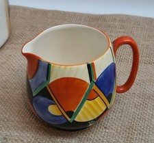 Crown Devon Geometric Cubist Pattern A20 Art Deco Jug by Enoch Boulton c1930 A/F
