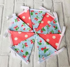 CATH KIDSTON HANDMADE BUNTING 2.1m STRAWBERRY 🍓 & CORAL SPOT
