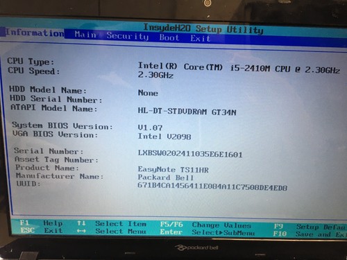 Packard bell easynote ts11 - easynote, ts11-hr