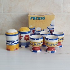 Ritzenhoff & Breker Presto Breakfast Set Egg Cup x4 Salt Pepper Shaker Colourful