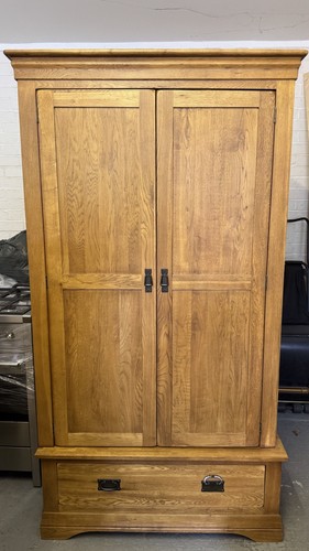 Solid oak double wardrobe - double, wardrobe,