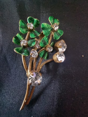 Vintage enamel rhinestone - vintage,