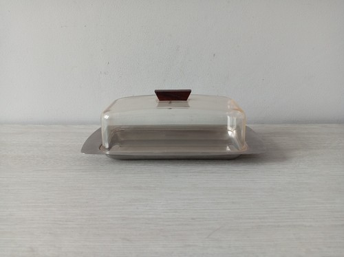 Retro butter dish - retro, stainless
