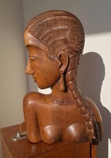 Vintage wood carving princess
