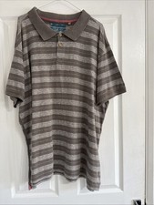 Mantaray Men’s Polo Tshirt, Grey Stripe , Size XXXL