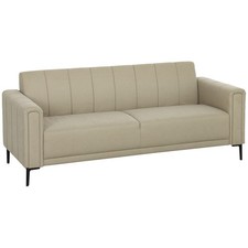 HOMCOM 3 Seater Sofa Khaki