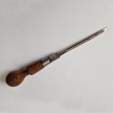 Vintage Wooden Handled Slotted / Flat Head Screwdriver - 35cm Long