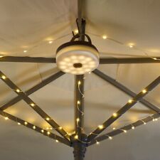 Solar Powered Hanging Garden Gazebo Light with Retractable LED String Lighting