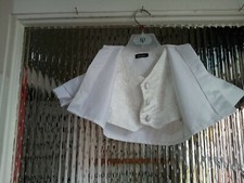 Preowened Baby Boy 2 Piece Christening Suit Outfit white and gold Age 0 - 3 mth