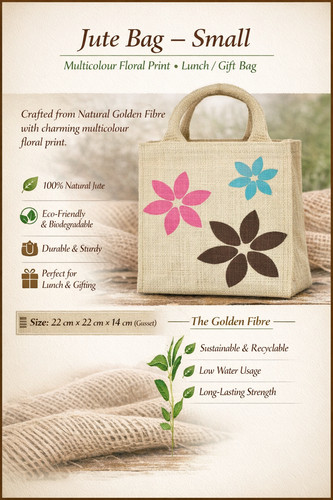 Jute bag small with - jute,