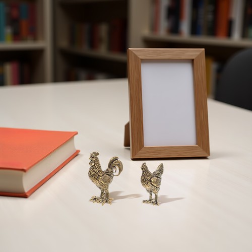 2pcs zodiac chicken sculptures - chicken,