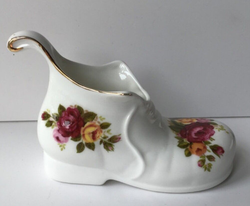 Bone china boot cottage rose - china,