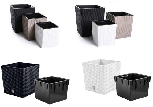 Plant flower pot square rattan - flower,