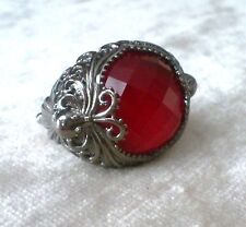 Stephen Webster sterling silver red quartz Octopus baroque cocktail ring size 7