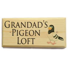 Grandads Pigeon Loft Sign, Personalised Aviary Plaque Shed Gift Racing House 527
