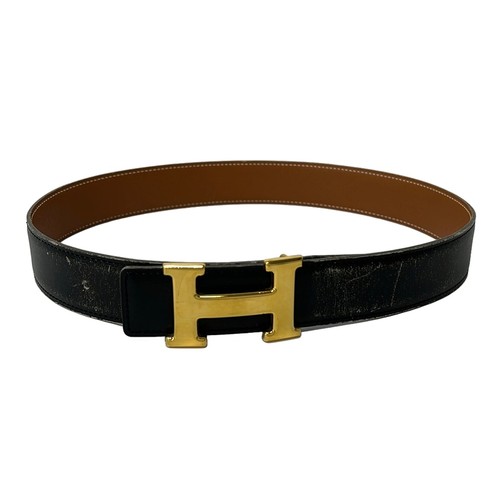 Hermes belt black gold - hermes,