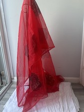 Red dupatta women stole hand painted shawl large stole women wrap