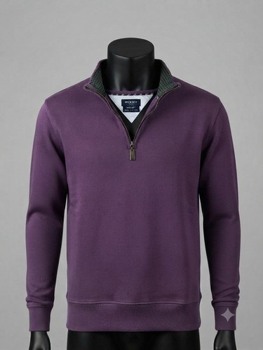 Mens wolsey zip - neck, jumper