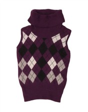 CLOCK HOUSE Womens Longline Vest Tank Top UK 18 XL Purple Argyle/Diamond QE05