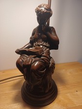 Vintage Figural Bronze Affect Lamp Table Lamp with Shade