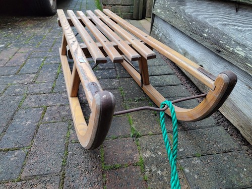 Vintage wooden sled - vintage, sleigh