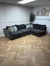 Charcoal Full Back Right Hand Facing Corner Sofa - Delivery Available