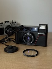 Nikon L35AF L35AD 35mm Point & Shoot Film Camera f:2.8 1000 ISO with UV L37 46mm