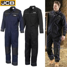 JCB Trade Coveralls Mens Work Overalls Boiler Suit Mechanics Heavy Duty Kneepads
