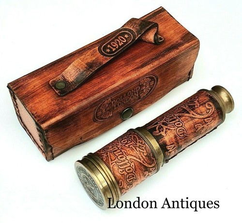 Vintage brass telescope - vintage,