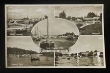 RPPC 1950s? Five Small Views Boats The Norfolk Broads UK Norfolk Co