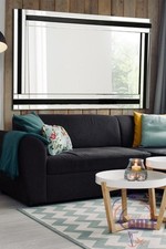 Silver and Black Triple Bevelled Venetian Wall Mirror 144 x 115.5cm