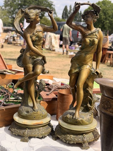 Pair antique french bronzed - of,