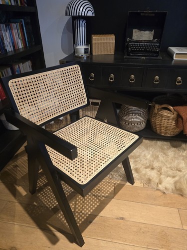 Cane chair with - cane, black