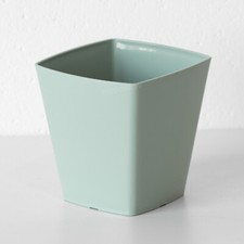 Set of 3 Silver Sage Small 14cm Square Plastic Plant Pot Covers Herb Planters