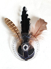 Steam Punk / Goth Style Feather & Gauge - Hat/Clothes Accessory - VGC