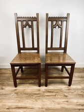 Pair Of Gothic Revival Oak