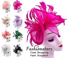 Women Flower Feathers Fascinator Headband Clip Hat Weddings Day Royal Ascot Race