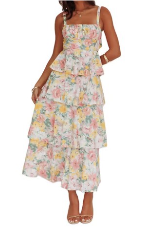 Boho floral dress sleeveless - floral,
