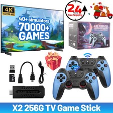 70000+ 256G Retro Games Video Game Console TV Stick 4K HDMI Wireless Controller