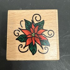 Poinsettia rubber stamp from