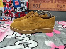 Timberland Folk Gentleman Oxford Suede Tan Brown Lace Up Shoes Size UK 7.5