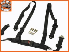 4 Point Black Racing Seat Belt Safety Harness Ideal For 4x4 / OFF ROAD 